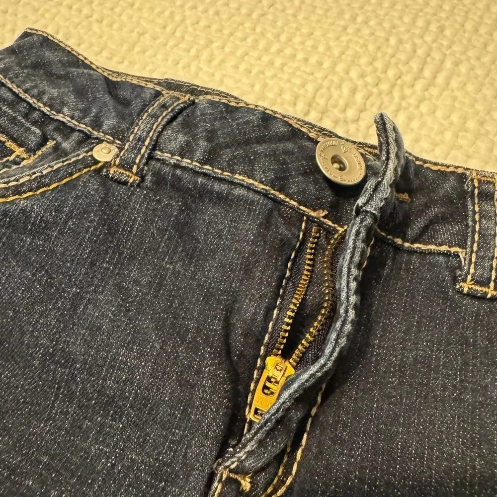 Justice girls denim blue jean skirt skort shorts mini dark wash 12R trendy cute